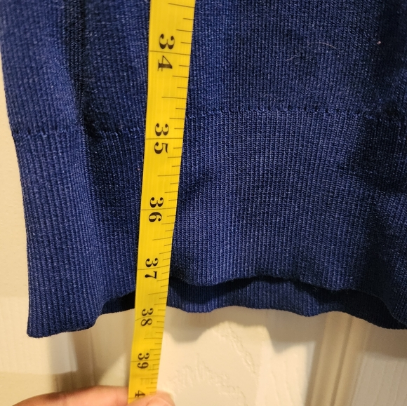 Michael Kors blue long sleeve dress with black MK accents - Picture 9 of 9